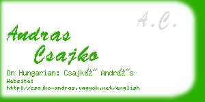 andras csajko business card